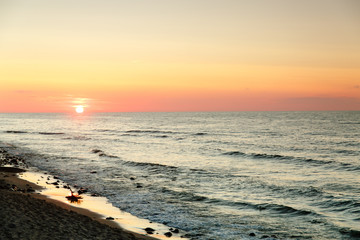 Polskie morze zachód słońca, Jastrzębia Góra