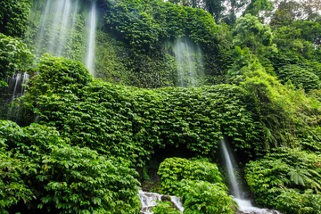 Gartenposter Air Terjun Benang Kelambu waterfall on the island Lombok © pwollinga