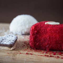 Red white delicious cake