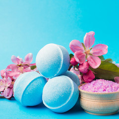 Spa salt and flowers, bath bomb