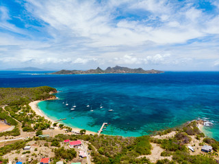 Top view of Caribbean island