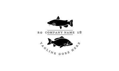 Catfish and Carp vector logo image