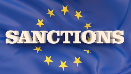 EU sanctions against Russia. 3D illustration.