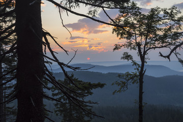 Sonnenaufgang über der Hornisgrinde im Schwarzwald