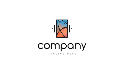 Space window vector logo image