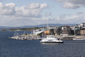 Marina de Tjuvholmen à Oslo, Norvège	