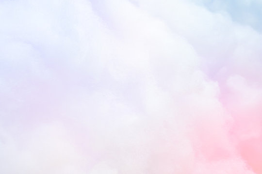 Colorful pastel fluffy cotton candy background, soft color sweet candyfloss, abstract blur dessert texture