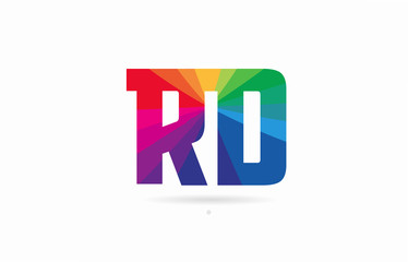 Obraz premium rainbow colored alphabet combination letter rd r d logo design