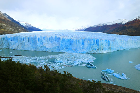The Perito Moreno Glacier in Los Glaciares National Park, UNESCO World Heritage Site in Santa Cruz Province, Patagonia, Argentina 