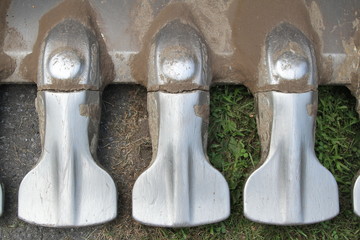 Closeup of bucket excavator  with teeth © nadine