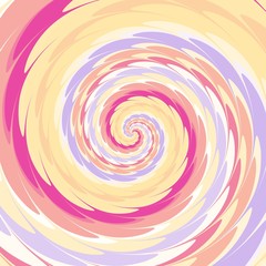 Abstract spiral background in pink, violet, yellow, rosy and white