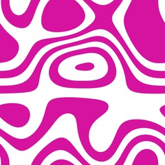 Monochromatic seamless line art pattern in fuchsia color over white background