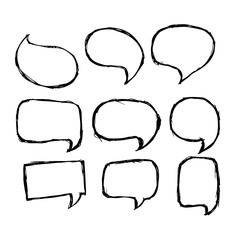 Speech Bubble icon hand drawn