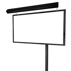 Obraz premium A pure advertising banner on a column with a backlight. mockup on a white background. 3D rendering