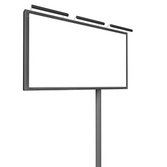 Fototapeta premium A pure advertising banner on a column with a backlight. mockup on a white background. 3D rendering
