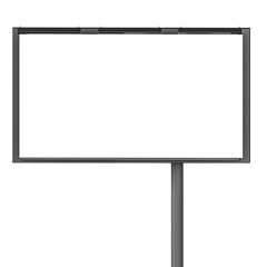 Fototapeta premium A pure advertising banner on a column with a backlight. mockup on a white background. 3D rendering