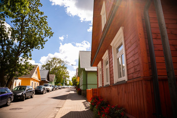 Lithuania. Trakai. Houses Trakai on Lake Galve in Lithuania.