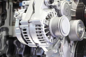 an alternator in engine to generate electric for vehicle . DC voltage ; internal combustion engine...