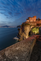 Night view of Mount Vesuvius and Naples. Italy.