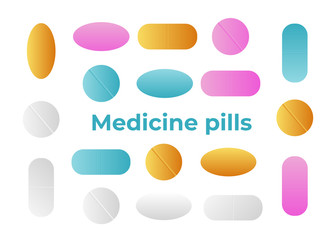 Medicine pills. Drugs vector. Antibiotic and vitamin pill. Pharmaceutical pill vector