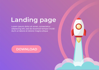 Landing page template. Website template for websites and apps. Landing page vector design UI