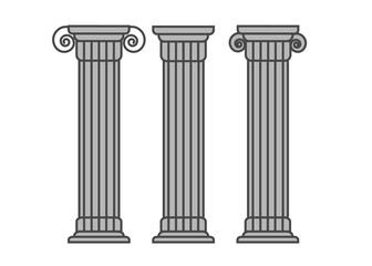 Obraz na płótnie Canvas Greek and roman pillar. Outline vector pillar illustration. Architecture greek column icon