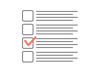 Checklist with tick marks. Check list exam vector illustration