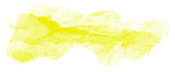 Abstract watercolor yellow stain strip design element
