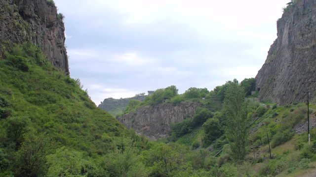 Geological Formation of Octogonal Basalt Columns in rock, Garni Gorge Mountain, Armenia 12