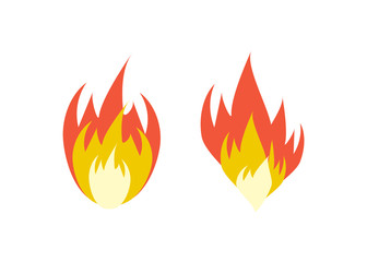 Cartoon fire flames set. Fire flame vector illustration.