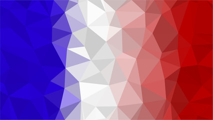 Polygonal Triangle Flag of France. French national flags in low poly design for your business.