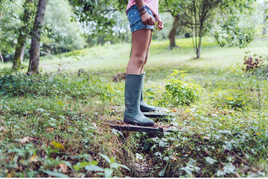 Paysage de campagne, botte, lifestyle