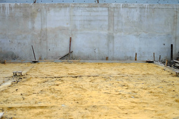 Sandy in the construction zone. Soil sand at construction site