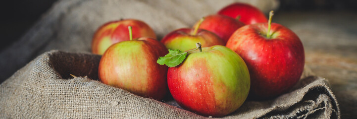 apples. food background. top view