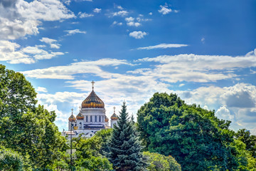 Fototapeta na wymiar Iconic Cathedral Domes of the Kremlin in Moscow