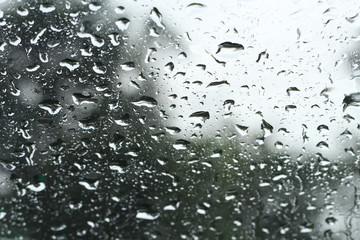 rain drops on windshield