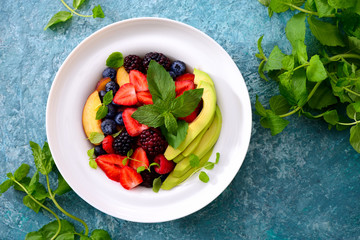 Summer fruit and berries salad