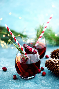 Christmas Punch On A Winter Table