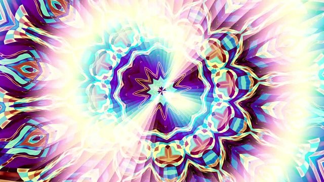Spinning abstract magic circle. Esoteric cosmic mandala with rayses. Looping footage. Symbol of the sun.