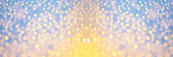 Bokeh night light at city for background. Beautiful circle glitter merry christmas and happy new year.