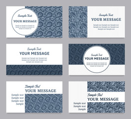 Vector floral vintage invitations, business cards or announcements