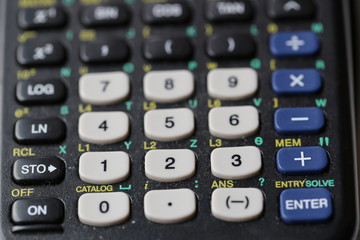 A Close Up Look of a the Face of A Calculator Keyboard