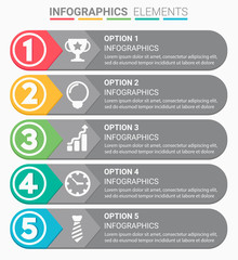 INFOGRAPHICS element abstract design the number top five list template