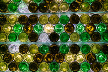 Colorful bottles bottoms