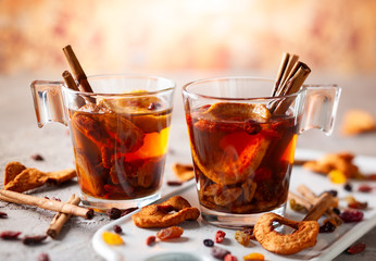 Drink with dried fruits and berries