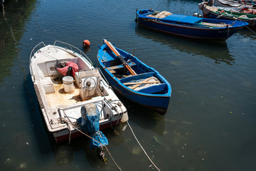 Fototapeta na wymiar Fishing boats in Bari, Italy.
