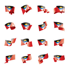 Antigua and Barbuda flag, vector illustration on a white background