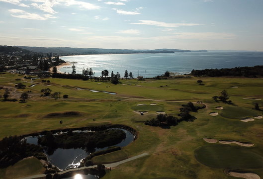 Aerial view of Long Reef Headland  and Golf Course (Sydney NSW Australia)
