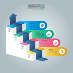 infographic design business concept with 4 options, parts or processes.