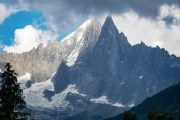 Change in the weather in the European Alps, summer, near Chamonix Mont Blanc.